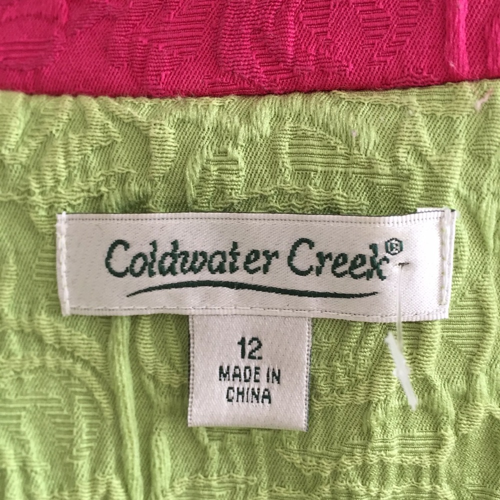 Coldwater Creek Lime Green Textured Crinkle Blazer Jacket Sz 12 - Picture 7 of 14